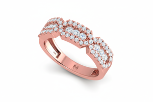 แหวนทองคำแท้ 14K ชุบโรเดียม ดีไซน์คลาสสิกสำหรับผู้หญิง ประดับเพชรทรงกลมเจียระไนบริลเลียนท์ 55 เม็ด น้ำหนักรวม 0.80 กะรัต - Product Image 4