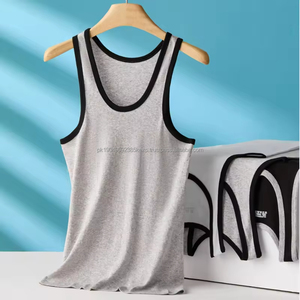 Camisetas de Tirantes para Hombre 100% Algodón al por Mayor, Camisetas de Tirantes de Dos Tonos y de un Solo Color para Gimnasio y Running - Product Image 4