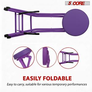 Tabouret de guitare pliable robuste 5Core, chaise rembourrée de 3,15 pouces avec repose-pieds intégré et support pour la pratique musicale - Product Image 3
