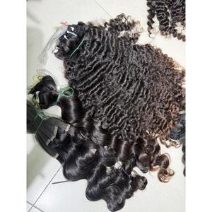 Lots de Cheveux Naturels Noirs Non Traités, Non Embrouillés, à Boucles Souples, Cheveux Vietnamiens Bruts d'un Seul Donneur, Vente en Gros - Product Image 5