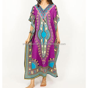 Fabricante indio Dashiki Kaftan Maxi Vestido Mujer Moda Africana Kaftan vestidos mujeres suelta Maxi de India - Product Image 4
