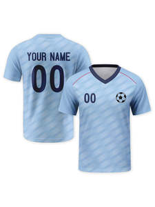 Maillot de football par sublimation thermique, coupe athlétique confortable pour impression personnalisée du nom et du numéro de l'équipe - Product Image 4