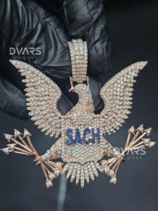 Nuevo Colgante de Águila con Incrustaciones de Diamantes, Estilo Hip Hop para Hombre, Chapado en Oro, con Moissanita, Personalizable con Nombre o Logotipo, Ideal para Regalo - Product Image 2