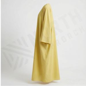 Abayas de couleur unie pour femmes musulmanes, robe longue, style simple, coton et mousseline, vente en gros, grande taille, vêtements modestes tendance - Product Image 3