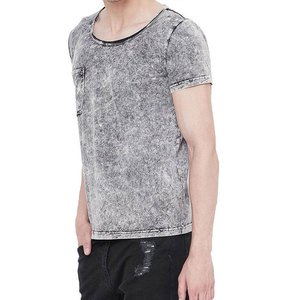 T-shirt délavé à l'acide pour hommes, nouvelle collection, élégant, personnalisable, 100 % coton, manches courtes, style vintage - Product Image 4