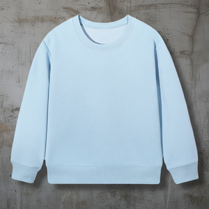 Sudadera Unisex de Cuello Redondo Azul Claro, Tejida, Corte Regular, Color Sólido, Estilo Casual, 100% Algodón, Transpirable, para Invierno - Product Image 6