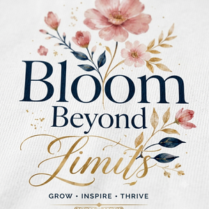T-shirt Femme Blanc à Imprimé Floral Col Rond Coupe Slim 180g 100% Coton Manches Courtes Printemps Été Décontracté Bloom Beyond Limits - Product Image 3