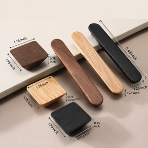 High Quality Solid Wood Furniture Handles and Knobs Wooden Drawer <b>Pulls</b> <b>for</b> Cabinet Wardrobe Door Hardware Furniture Handle Knob - Product Image 2