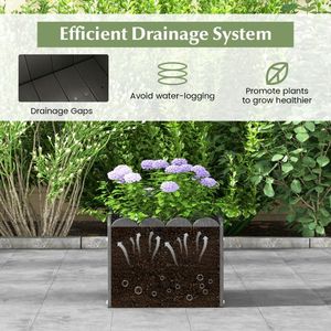 2 packs de jardinières carrées avec espaces de drainage pour balcon de porche ou présentoir de fleurs - Product Image 6