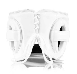Ensemble de sparring de boxe MMA Fly White en cuir de vache véritable avec sangle réglable, comprenant des gants de boxe, un casque et une protection inguinale - Product Image 5