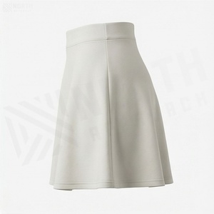 Women A-Line Mini <b>Skirt</b> Solid Color <b>Elastic</b> Waist Comfortable Casual Wear All Seasons Spandex Polyester Fabric - Product Image 3
