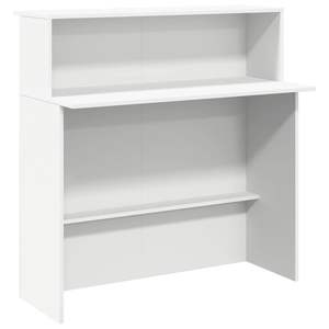 Bureau d'accueil blanc en bois d'ingénierie, design minimaliste, mobilier de bureau commercial - Product Image 3