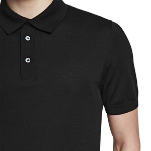 Chemises polo en coton noir personnalisées, chemises polo d'été pour hommes - Product Image 6