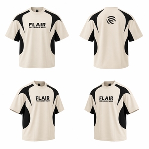 Custom Beige & <b>Black</b> Oversized Sports T-<b>Shirt</b> – Premium Polyester Performance Streetwear Tee for Men & Women - Product Image 6