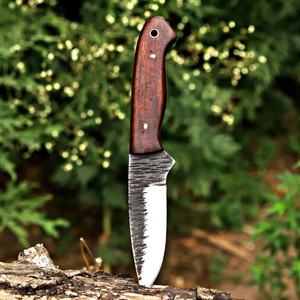 Couteau de chasse, de bushcraft, de camping et d'EDC à lame fixe en acier à haute teneur en carbone, manche en bois de rose, fabricant d'usine, OEM, marque privée - Product Image 2