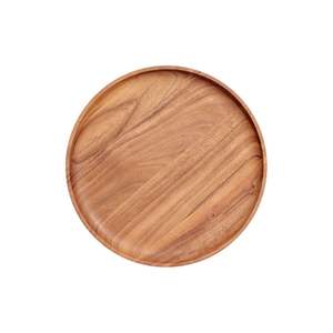 Plato de Madera de Acacia Natural Ecológico, Plato Redondo de Madera para Servir la Cena, Bandeja para Bodas, Restaurantes, Hoteles y Decoración del Hogar - Product Image 1
