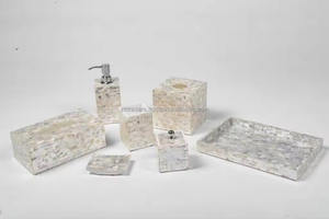 Ensemble de salle de bain en nacre à quatre pièces, accessoires pour le savon, douche, modèle Zh Traders Zht-mops=0043 - Product Image 2