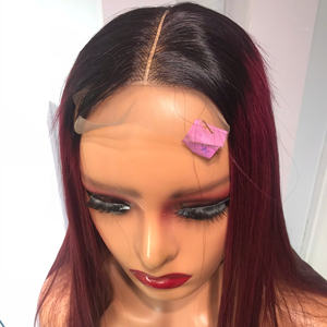 วิกผมมนุษย์100% หรูขนาดเล็ก13x4วิกผมแท้เบอร์กันดีสีใสสำหรับลูกไม้ด้านหน้า - Product Image 6