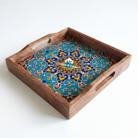 Modern luxe dessertbord van massief hout, milieuvriendelijk rond dienblad voor feesten, geschikt voor gedroogd fruit & koffie