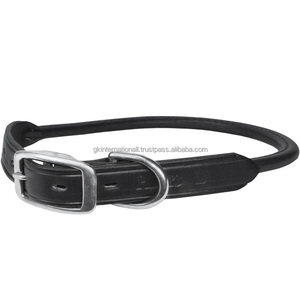 Collier pour chien en cuir roulé élégant fabriqué en Inde, brun havana et noir, collier pour chien en cuir de qualité supérieure - Product Image 5