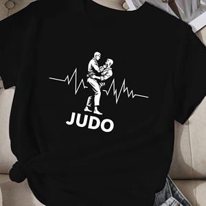 Camiseta Deportiva Informal de Mujer con Diseño de Silueta de Judo, Tejido de Poliéster Cómodo - Product Image 2