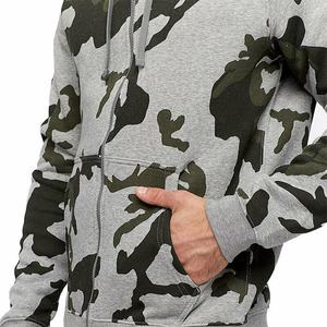 Sudadera con capucha para hombre, con diseño personalizado de sublimación, cremallera completa, chándal de camuflaje, venta al por mayor - Product Image 5