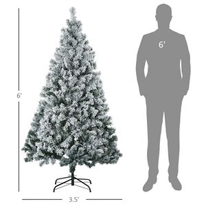 Albero di Natale Artificiale Preilluminato con Luci LED Bianche Calde e Colorate, Rami Innevati, Base in Acciaio, Decorazione Natalizia - Product Image 6