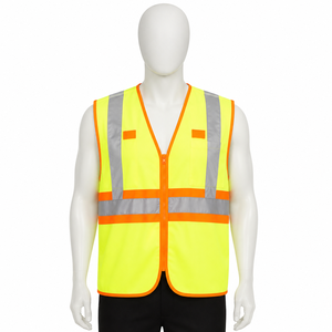 Chaleco de Seguridad de Alta Visibilidad, Ropa de Trabajo Reflectante con Cremallera para Construcción, Industria, Protección en Carreteras y Emergencias - Product Image 1