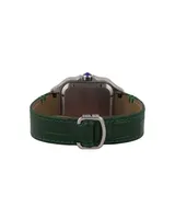 Montre de luxe pour homme, sertie de diamants, en argent, avec pavé complet de moissanite, bracelet en acier inoxydable vert, mouvement à quartz, cadran romain