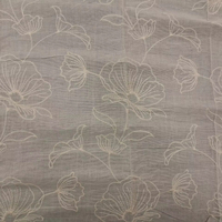 Tissu en coton blanc tissé de qualité supérieure, brodé de motifs floraux, respirant, léger, élégant, avec broderie de fleurs et de vigne.