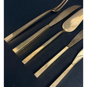 Ensemble de couverts en métal minimaliste, finition mate, résistant à la rouille, couverts de mariage, ustensiles de service - Product Image 3