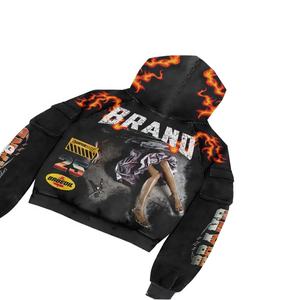 Printed And <b>Tie</b> Dye Mens <b>Down</b> Shoulder Oversized hoodies Warm Winter Top Selling Embroidery On Arms & Acid Washed Sweatshirts - Product Image 3