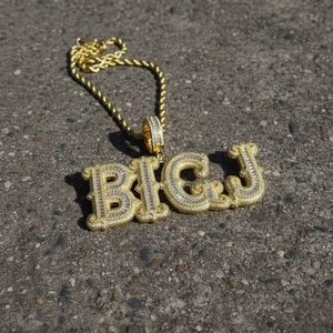 Colgante personalizado con letras incrustadas de diamantes de moissanita en plata de ley 925, estilo hip hop, joyería llamativa. - Product Image 4