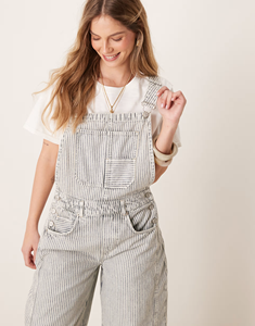 Salopette en jean pour femme de style vintage, bretelles réglables, coupe ajustée, douce et confortable, tenue décontractée streetwear - Product Image 4