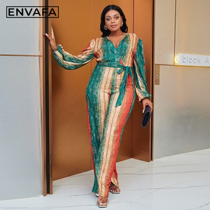 Custom Dress African Dress Women <b>Jumpsuit</b> Printing Wide Leg <b>Jumpsuit</b> <b>Long</b> <b>Sleeve</b> Fashion Casual Plus Size <b>Jumpsuit</b> - Product Image 2