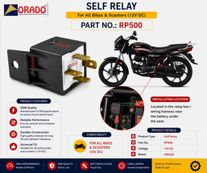Relais universel de klaxon, relais de démarrage, qualité export pour pièces détachées de deux-roues, Inde, Orado - Product Image 3