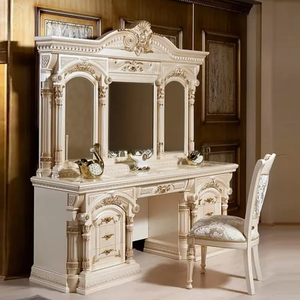 Juego de Muebles de Dormitorio de Lujo Francés de Alta Gama con Tallado Artesanal, Armario, Mesita de Noche y Tocador de Caoba para Recámara Principal Real - Product Image 5