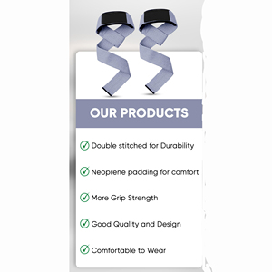 Sangles de musculation en gros avec support de poignet, sangles de levage robustes pour soulevé de terre, haltérophilie et entraînement de force - Product Image 4