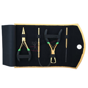 Nuevo Kit de Herramientas para Extensiones de Cabello Doradas, Alicates para Extensiones Micro Link, Alicates de Crimpado para Microperlas, Herramienta de Bucle, Gancho de Extracción, Removedor de Microperlas - Product Image 1