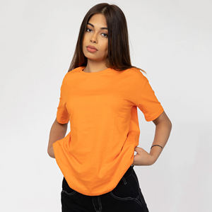 Pocos estilos de algodón liso transpirable de manga corta para mujer, camisetas de mujer de la mejor calidad, camisetas cómodas para mujer - Product Image 3