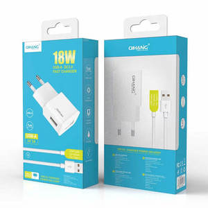 Universal Charger Color <b>Box</b> with UV Advantage Paper, Data Cable Packaging with Front Window, <b>Foldable</b> & Embossed - Product Image 2