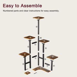 Étagère à plantes d'intérieur à 6 niveaux, étagère d'angle pour plusieurs plantes, étagères murales et de présentation - Product Image 5