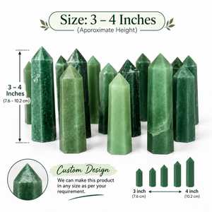Natural Green Aventurine <b>Crystal</b> Tower Point Polished Stone <b>Wand</b> For Home Decor Feng Shui Meditation Healing Gift Collectors - Product Image 6