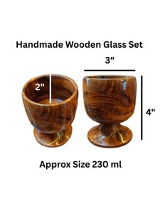 แก้วไม้ทรงกลมแบบมีหูจับ ดีไซน์มินิมอล สำหรับชาหรือกาแฟ โดย Universal Overseas Indian Crafts - Product Image 2