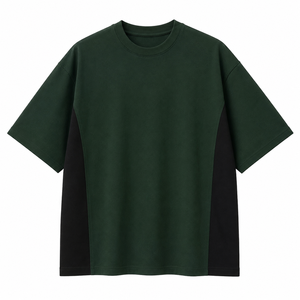 Streetwear Style Men's Oversized <b>Olive</b> <b>Green</b> Cotton <b>T</b>-<b>Shirt</b> Short Sleeve O-Neck Casual Loose Fit Jersey Knit Solid Color - Product Image 1