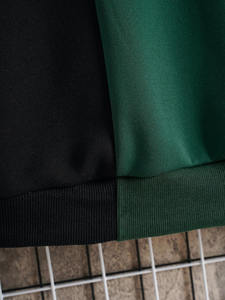 Sudadera de Hombre con Bloques de Color, Cuello Redondo, Tejida, Manga Larga, para Otoño, Diseño Verde y Negro - Product Image 5