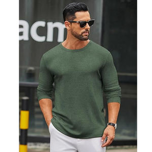 Camisetas Deportivas de Manga Larga para Hombre, de Poliéster y Algodón Mercerizado Premium, con Logotipo Personalizado, al por Mayor, para Gimnasio, Club, Escuela, Campus - Product Image 3