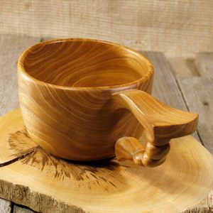 Colección de Tazas y Cuencos de Madera Natural, Artículos de Madera Hechos a Mano, Accesorios Ecológicos para Servir Café y Té - Product Image 1