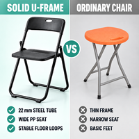 Chaise pliante en métal minimaliste avec dossier, pour étude, travail, salle à manger, réunion d'affaires, réception