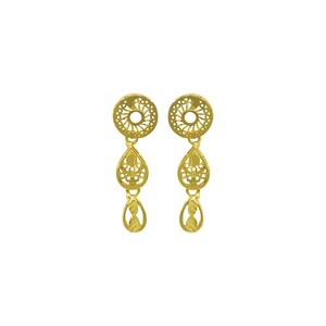 สร้อยคอทองชุบไมครอน 14K 18K 24K ขายส่ง พร้อมต่างหูแบบห้อยเข้าชุด ดีไซน์แบบดั้งเดิมของตุรกี สำหรับเครื่องประดับแฟชั่น - Product Image 6